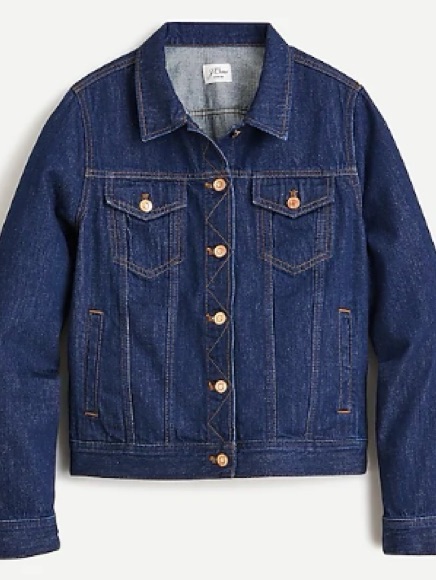 J. Crew Indigo Denim Jacket With Contrast Stitching